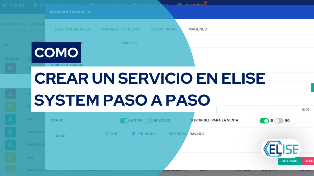 Cómo Crear un Servicio en Elise System Paso a Paso